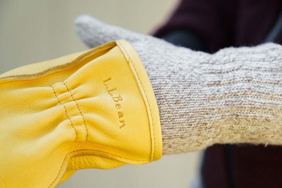 Leather gloves with on sale wool inserts